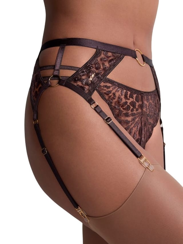 Aubade Aubade Women's Crazy In Love Suspender Belt in Brown - 3