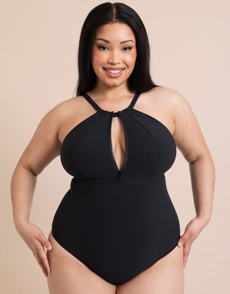 Curvy Kate Curvy Kate Women's Zip Tide Multiway Swimsuit One-Piece in Black - 1
