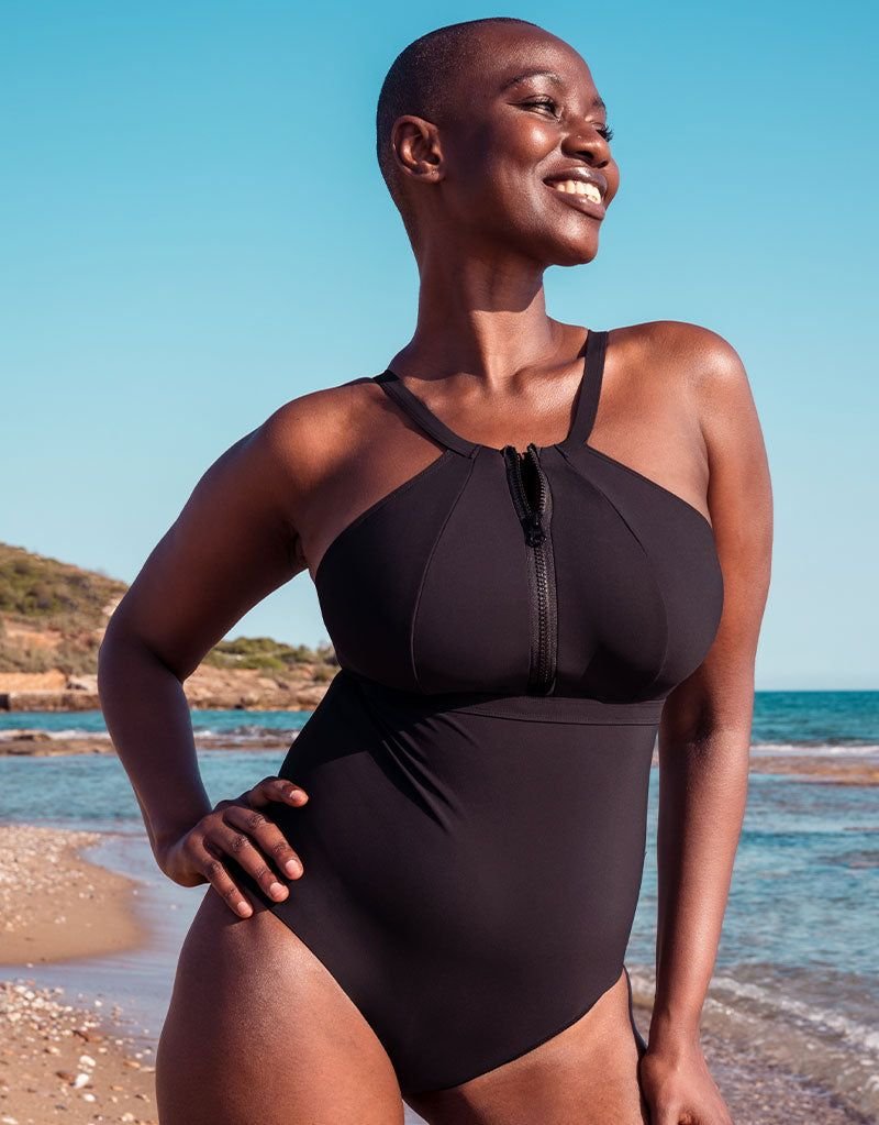 Curvy Kate Curvy Kate Women's Zip Tide Multiway Swimsuit One-Piece in Black - 2