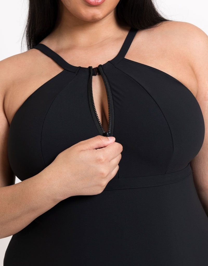 Curvy Kate Curvy Kate Women's Zip Tide Multiway Swimsuit One-Piece in Black - 4
