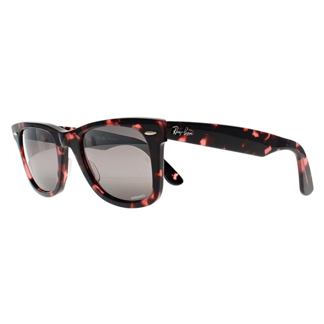 Ray-Ban Ray-Ban Men's Rectangle Transparent Pink Havana Silver Chromance Wayfarer 2140 - 2