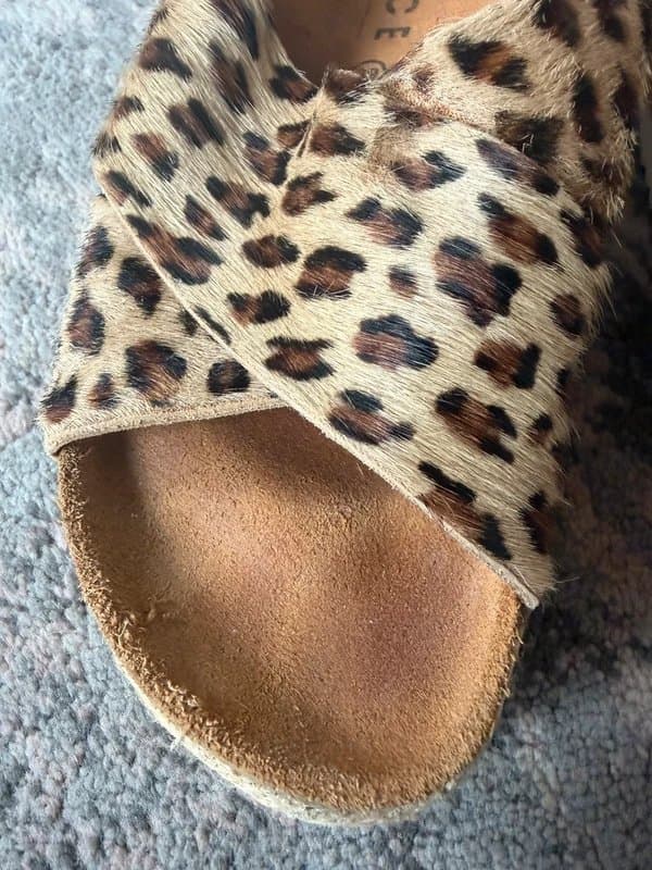 OFFICE Leopard print leather flat form mules from Office size 6