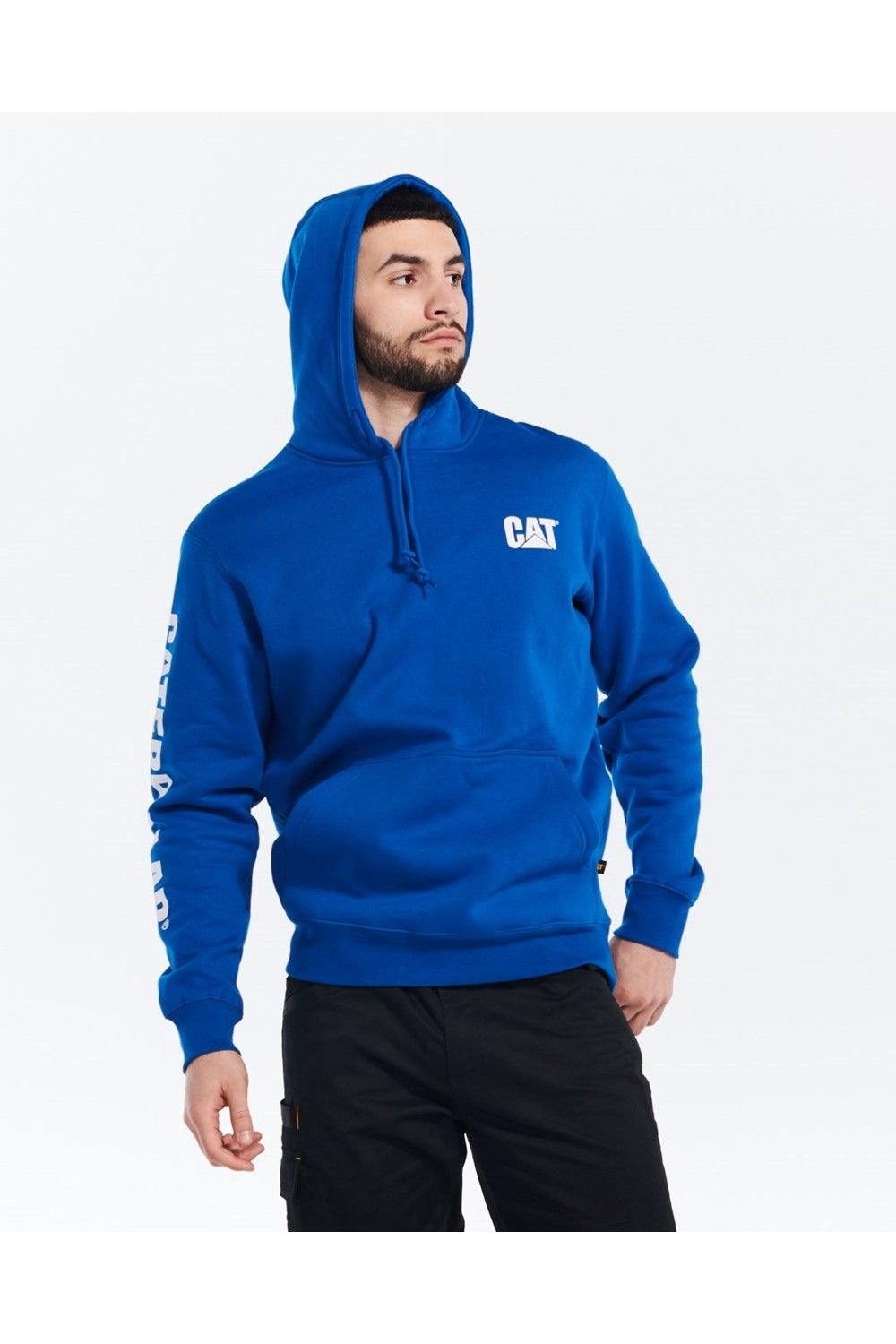 Caterpillar Caterpillar Men's Trademark Banner Hooded Sweatshirt in Blue - 2