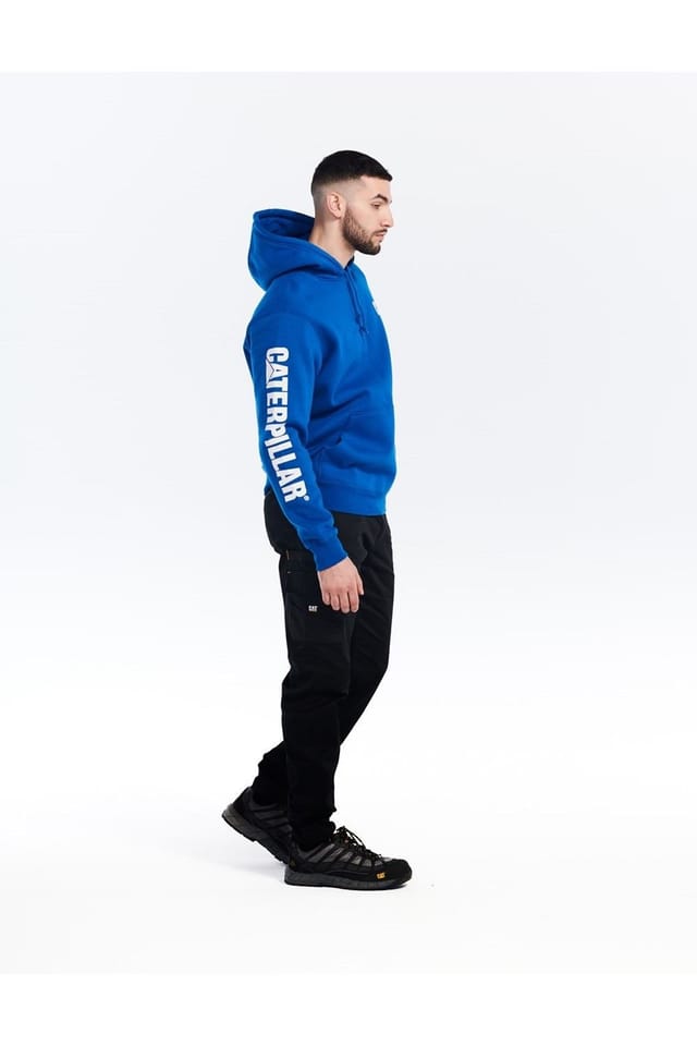 Caterpillar Caterpillar Men's Trademark Banner Hooded Sweatshirt in Blue - 2