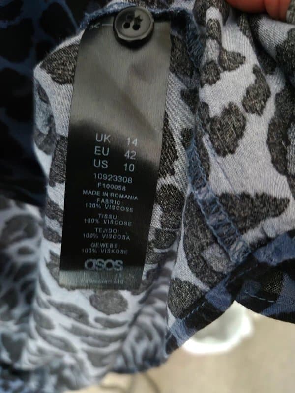 ASOS Asos Blue Leopard print longline shirt