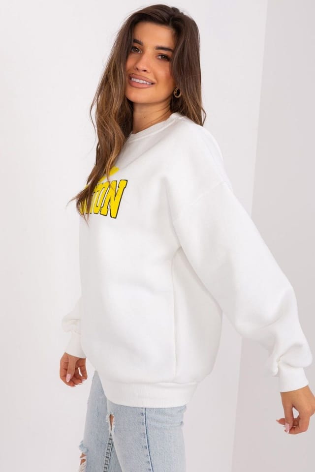 Love Lace Love Lace Women's Logo Front Cotton Polyester Pullover Sweatshirt in White - 2