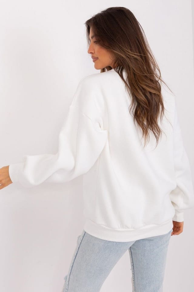 Love Lace Love Lace Women's Logo Front Cotton Polyester Pullover Sweatshirt in White - 3