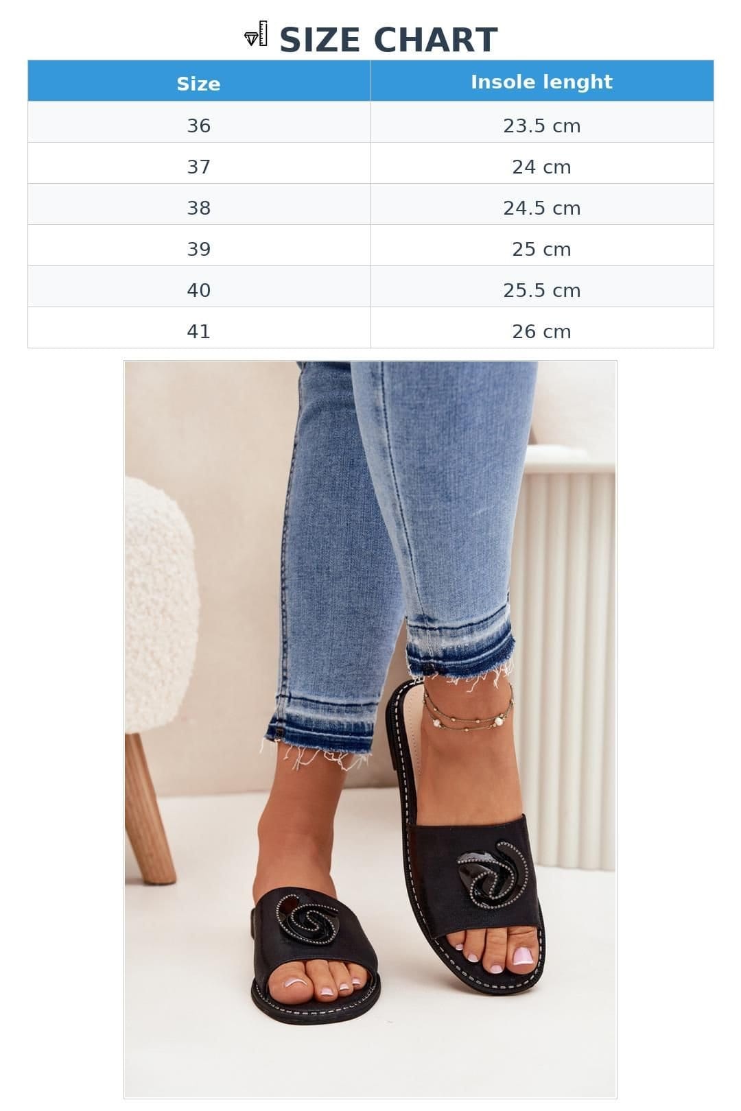 Love Lace Love Lace Women's Elegant Flat Heel Sandals with Decorative Front Detail Summer in Black - 4