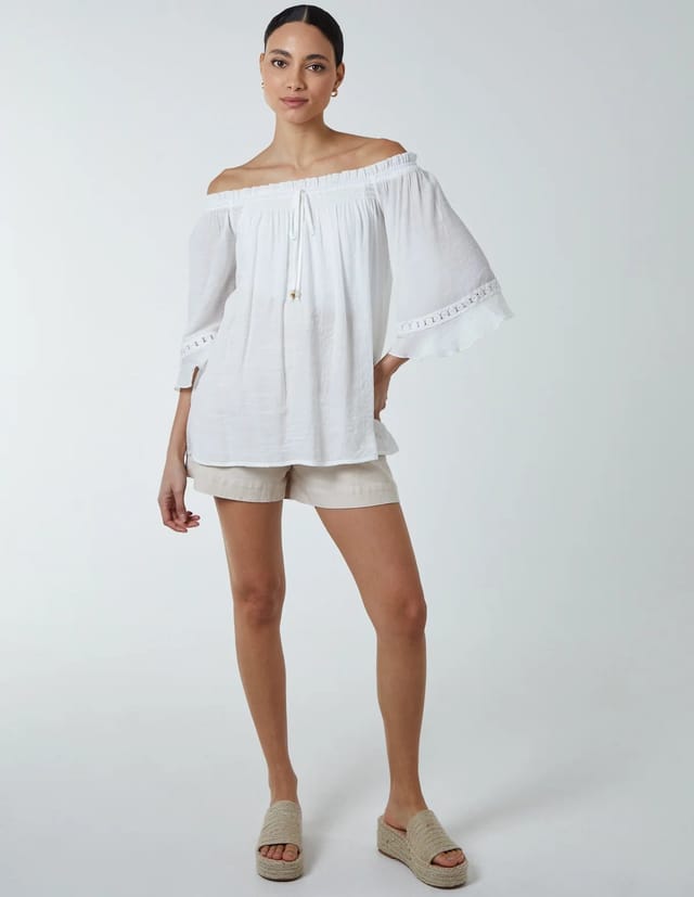 Blue Vanilla Bardot Tie Front Top - 3