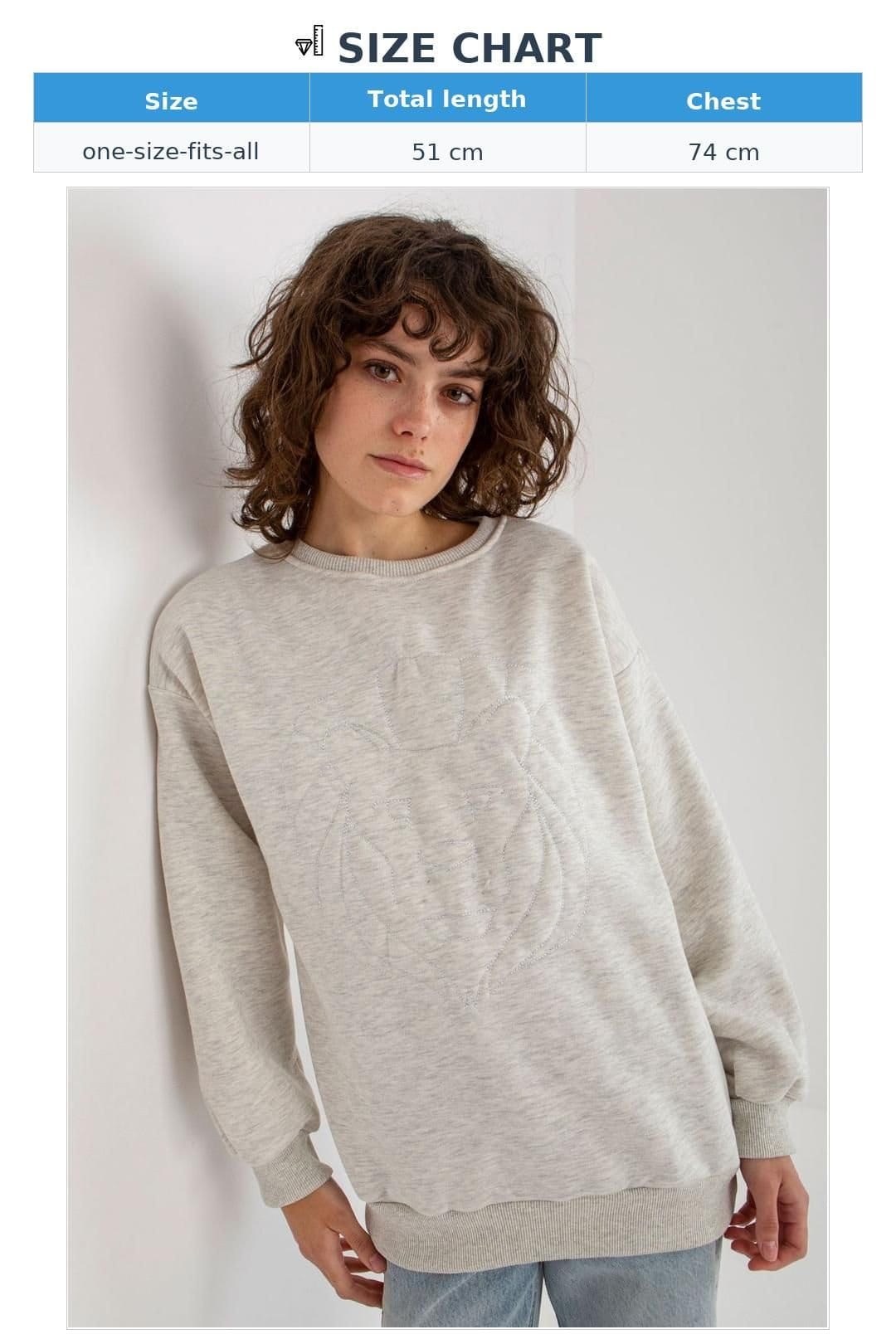 Love Lace Love Lace Women's Embroidered Long Sleeve Round Neck Blouse Style 174614 in Grey - 4
