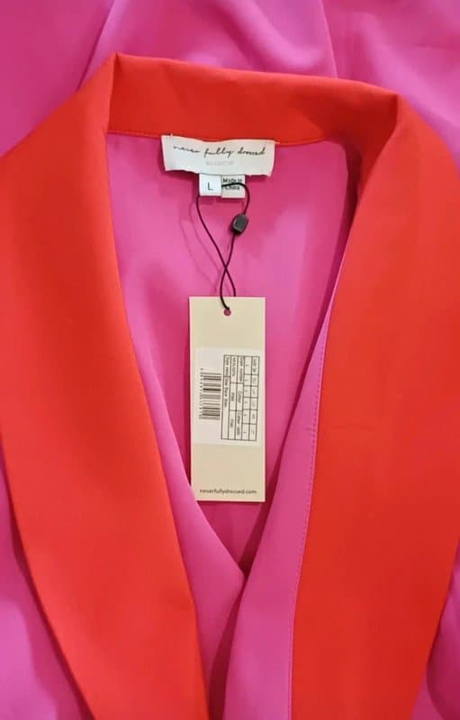 Never Fully Dressed Never Fully Dressed Pink Chloe Wrap Blazer Dress RRP £99 - size L/16