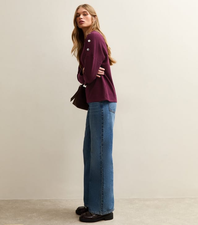 New Look Women's Burgundy Rib Jersey Long Sleeve Top New Look - 3