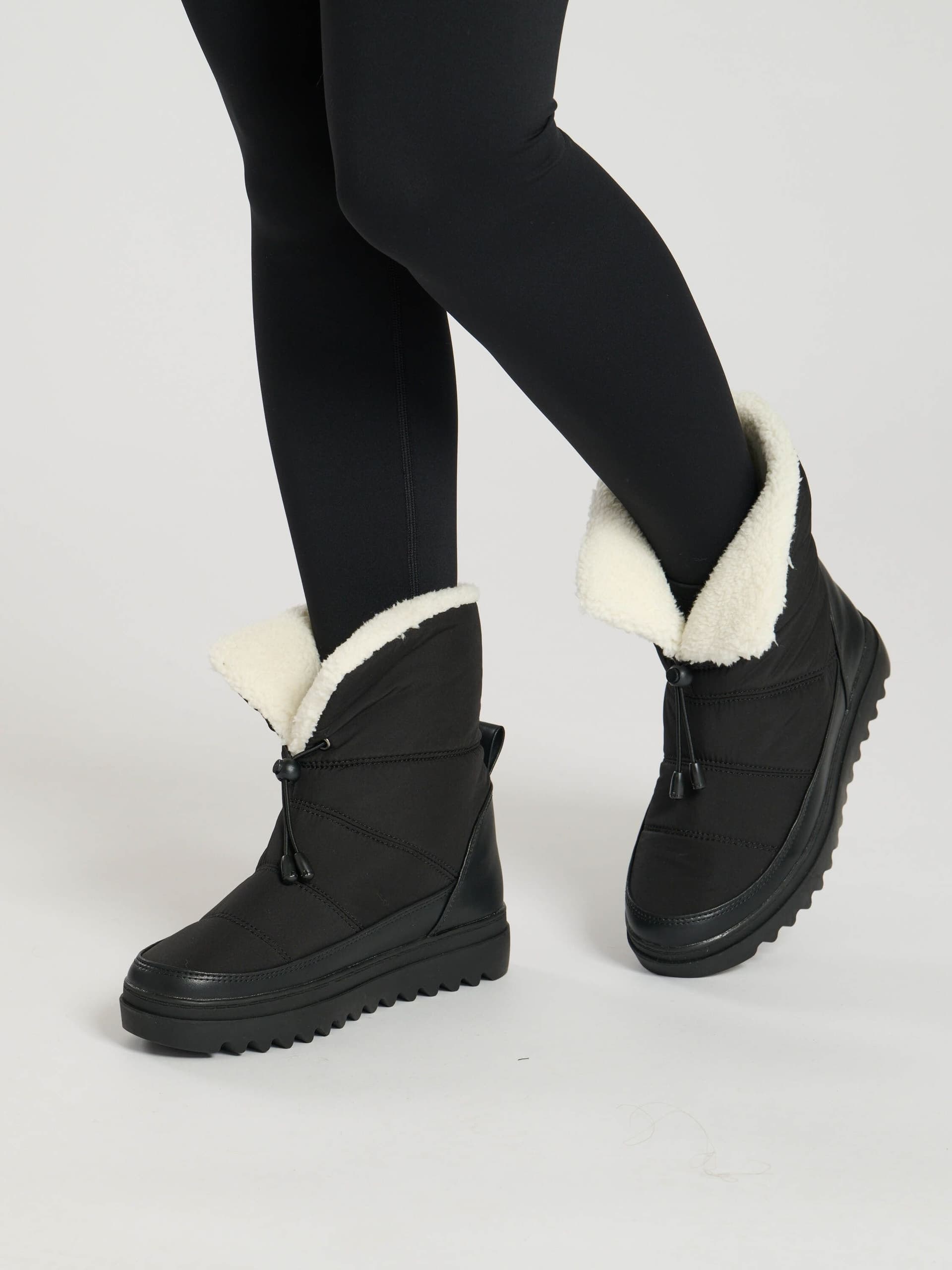 South Beach South Beach Women's PADDED MINI BOOT WITH TOGGLE in Black