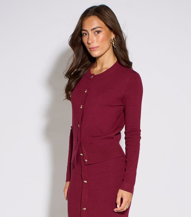 Gini London Women's Dark Red Knitted Cardigan Gini London New Look - 3