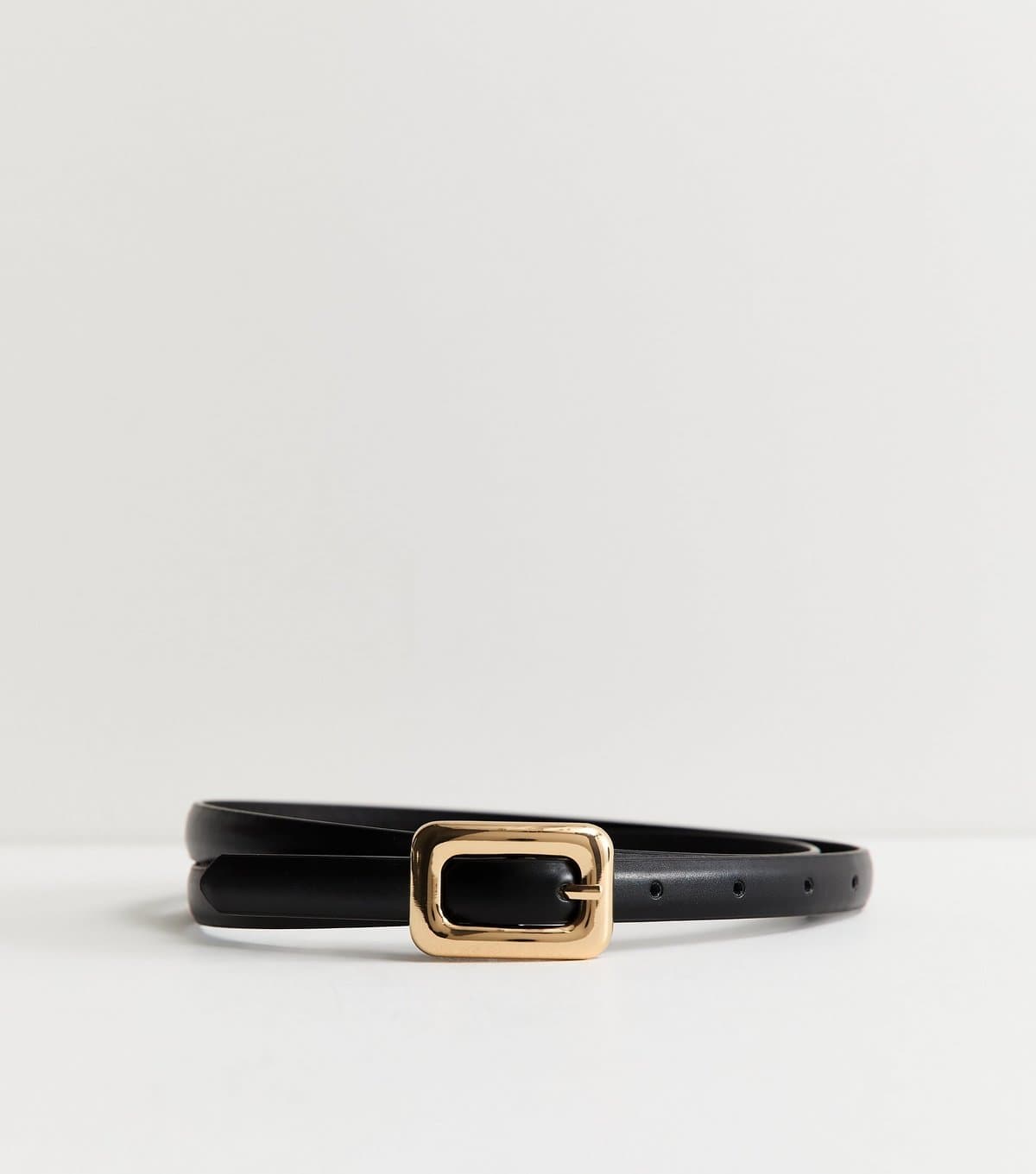 New Look New Look Black Faux Leather Square Buckle Belt