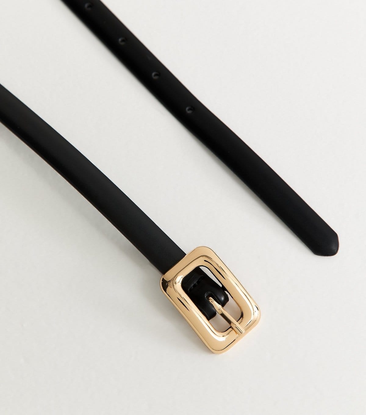 New Look Black Faux Leather Square Buckle Belt New Look - 4