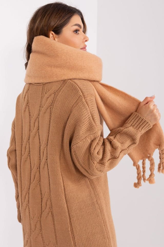 Love Lace Love Lace Women's Long Smooth Polyester Scarf with Soft Tassels for Winter Wear in Brown - 3