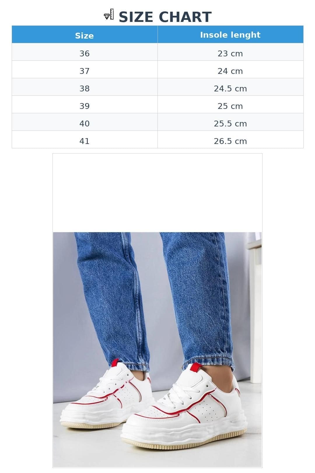 Love Lace Love Lace Women's Nettie White Sneakers with Red Inserts Lace Up Rubber Sole - 4