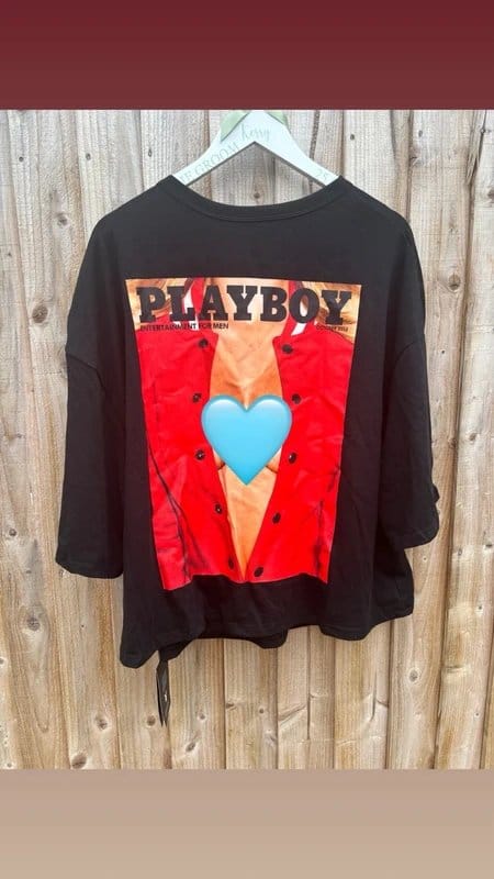 Missguided Missguided x playboy oversized black tshirt size 1XL - 1