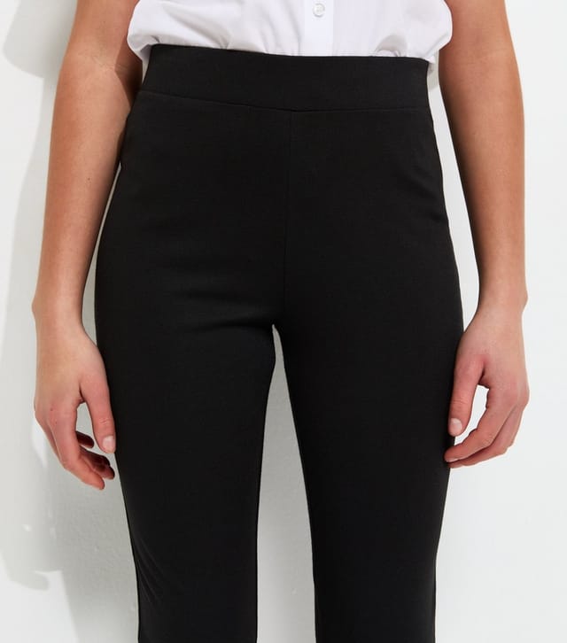 New Look Girls' Black Ponte Pull On School Trousers New Look - 2
