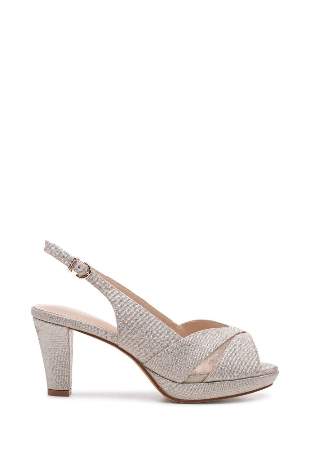 Paradox London Paradox London Women's 'Nadine' Wide Fit Sling Back Platforms in Gold