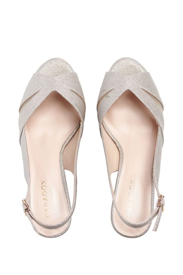 Paradox London Paradox London Women's 'Nadine' Wide Fit Sling Back Platforms in Gold - 3