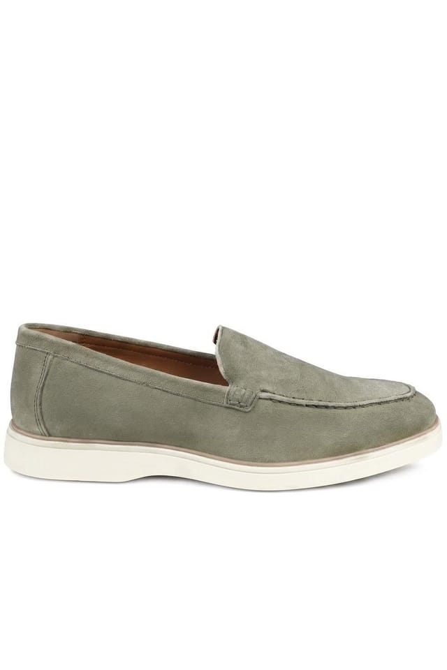 Jones Bootmaker Jones Bootmaker Men's Quarius All Leather Slip On Shoes in Khaki - 2