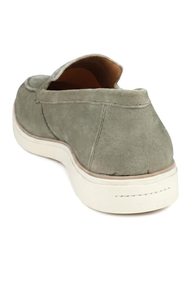Jones Bootmaker Jones Bootmaker Men's Quarius All Leather Slip On Shoes in Khaki - 3