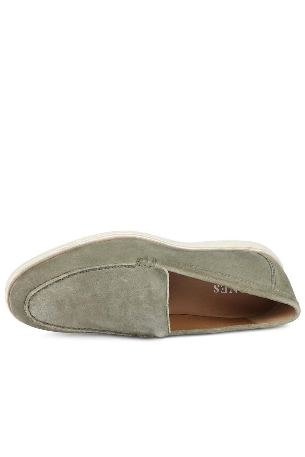 Jones Bootmaker Jones Bootmaker Men's Quarius All Leather Slip On Shoes in Khaki - 4