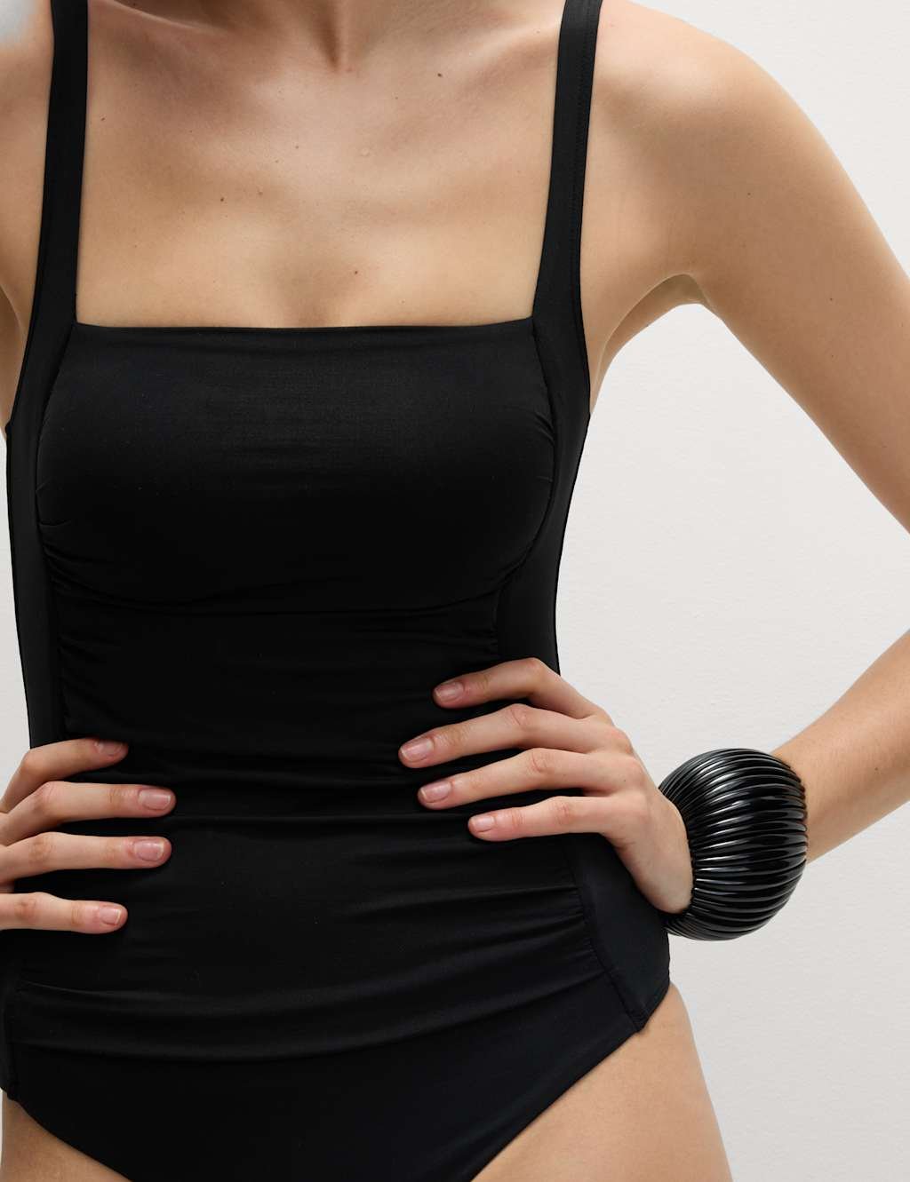 Marks & Spencer M&S Tummy Control Padded Square Neck Swimsuit Black - 2