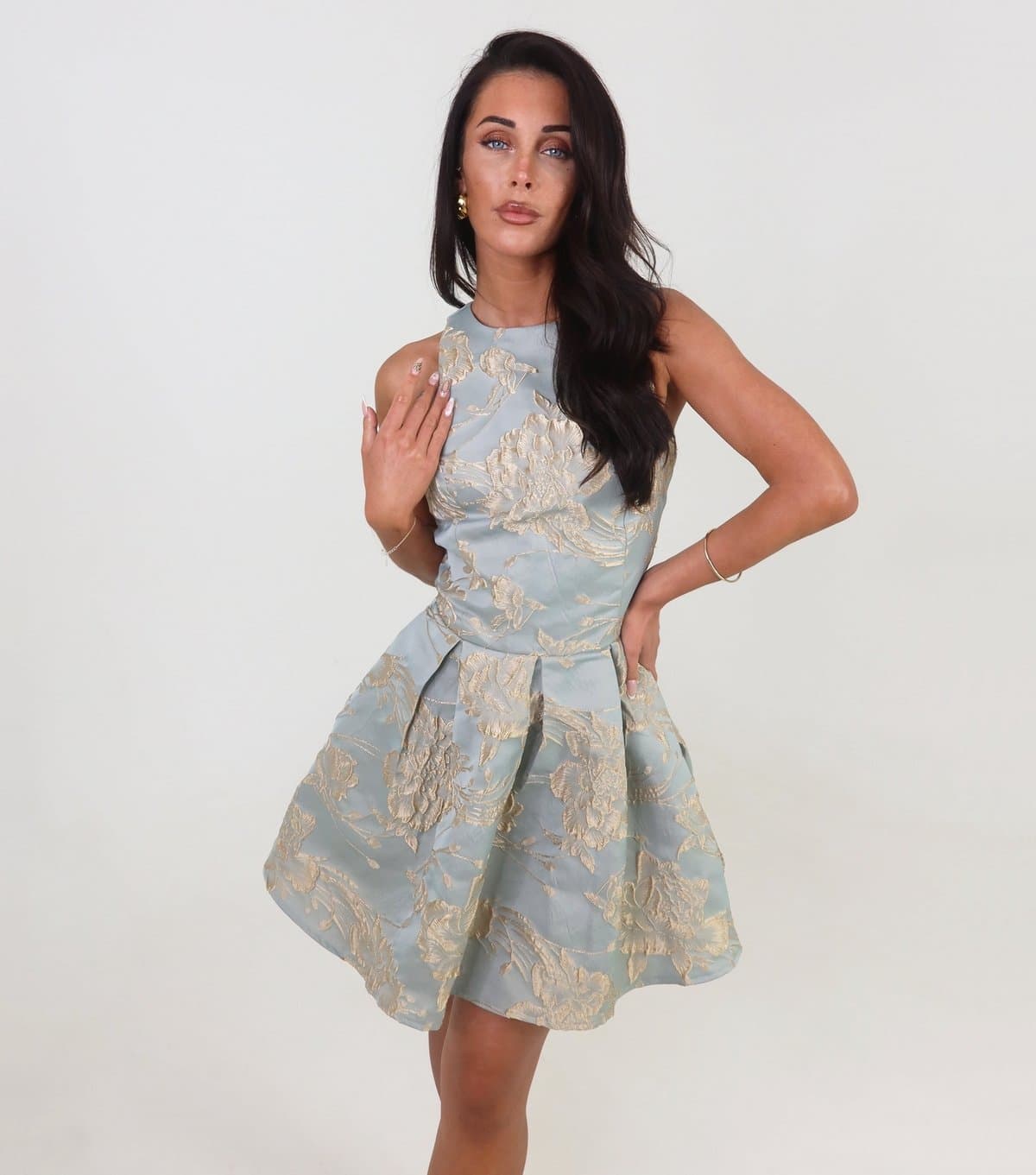 AX Paris Women's Mint Green Jacquard Sleeveless Mini Dress AX Paris New Look