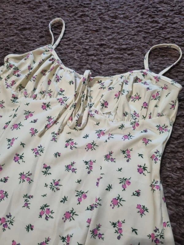 Parthea Hawthaw women appeal ditsy floral split thigh dress size L