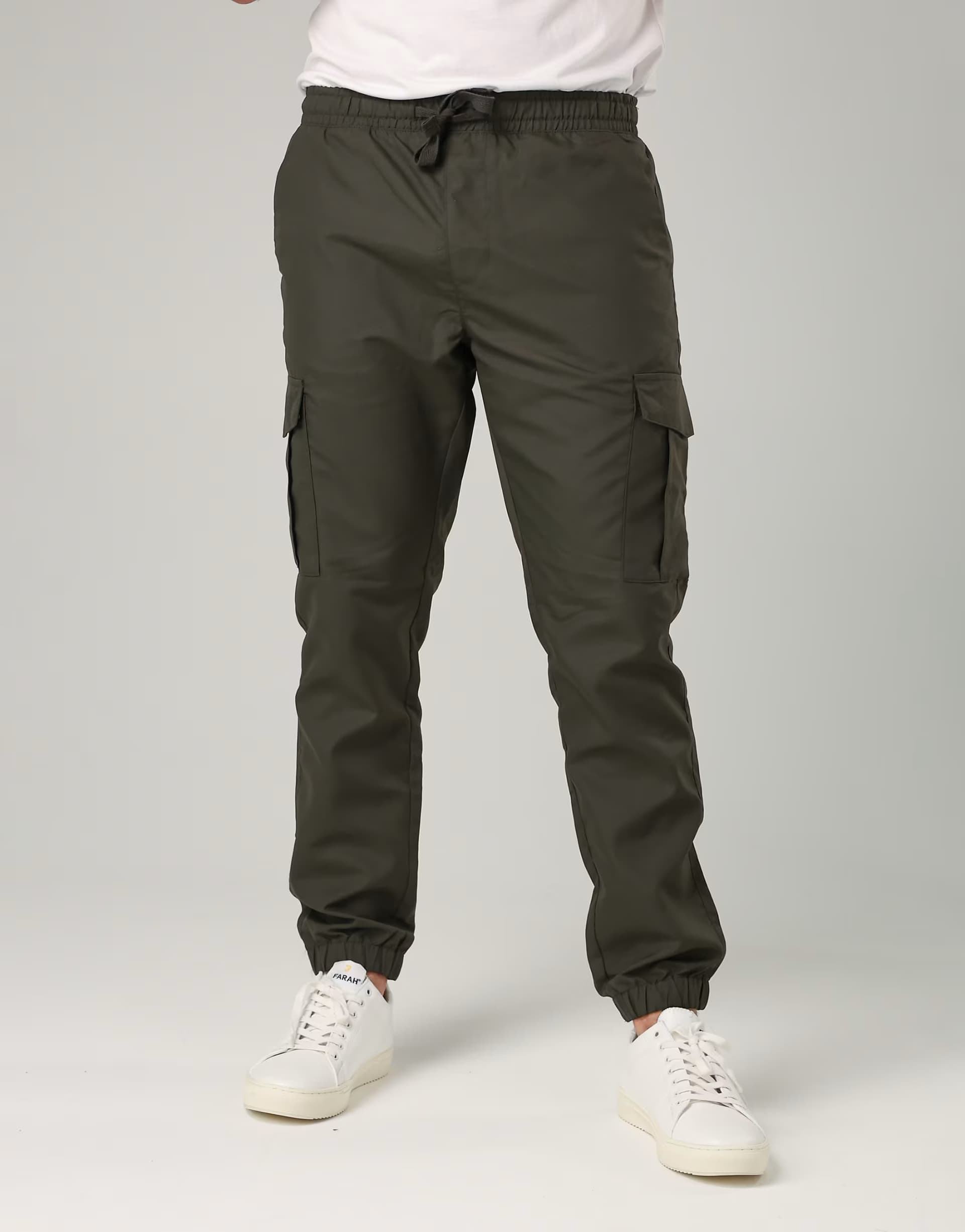 ASOS French Connection Nylon tech cuffed cargo trousers in khaki