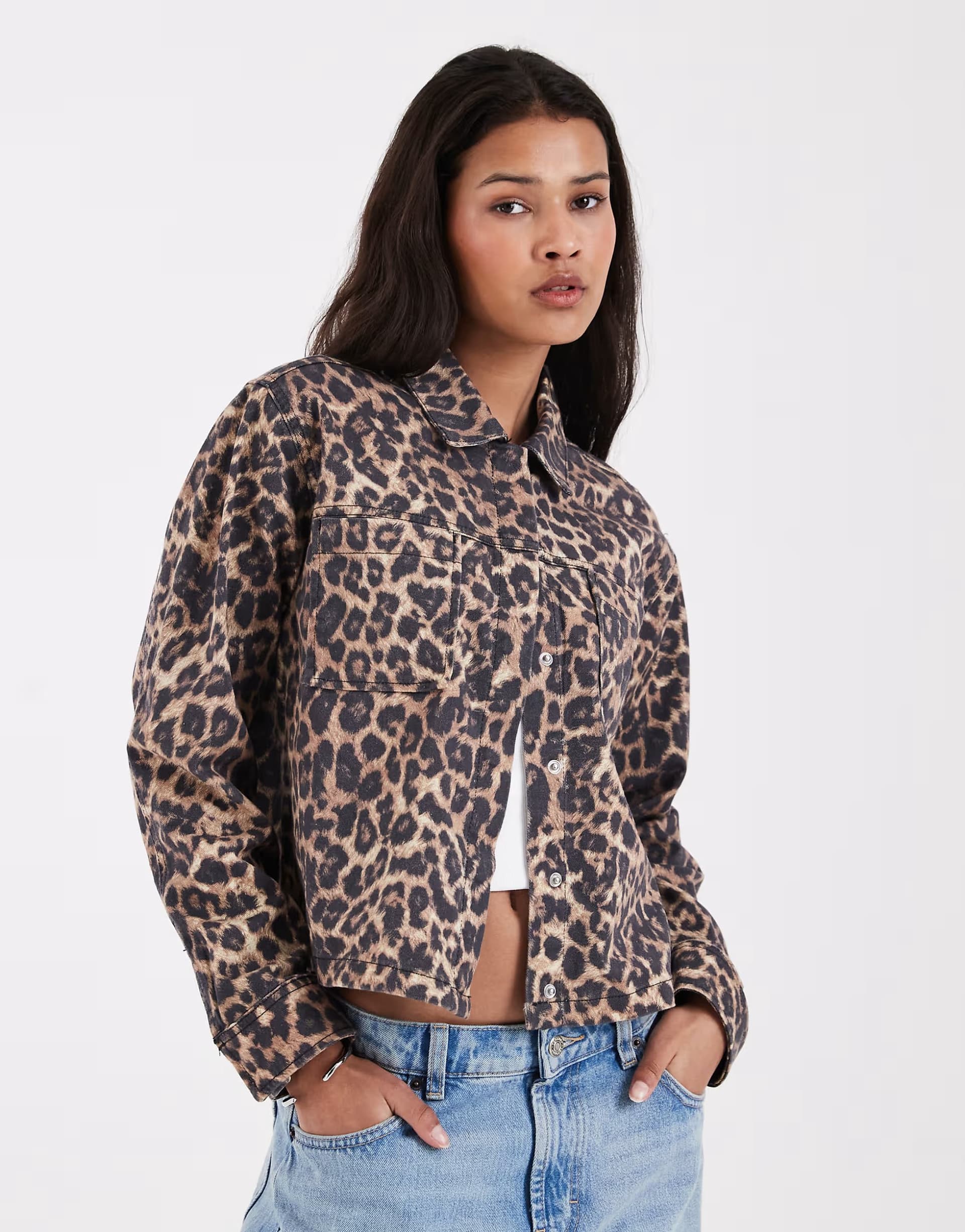 ASOS JJXX leopard jacket in multi