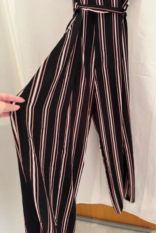 Papaya Papaya black stripey strappy jumpsuit. Size 22