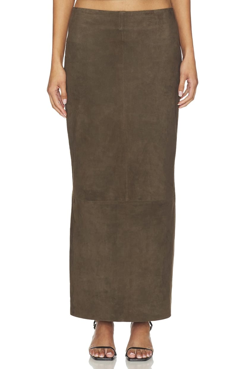 revolve Suede Column Skirt - 1