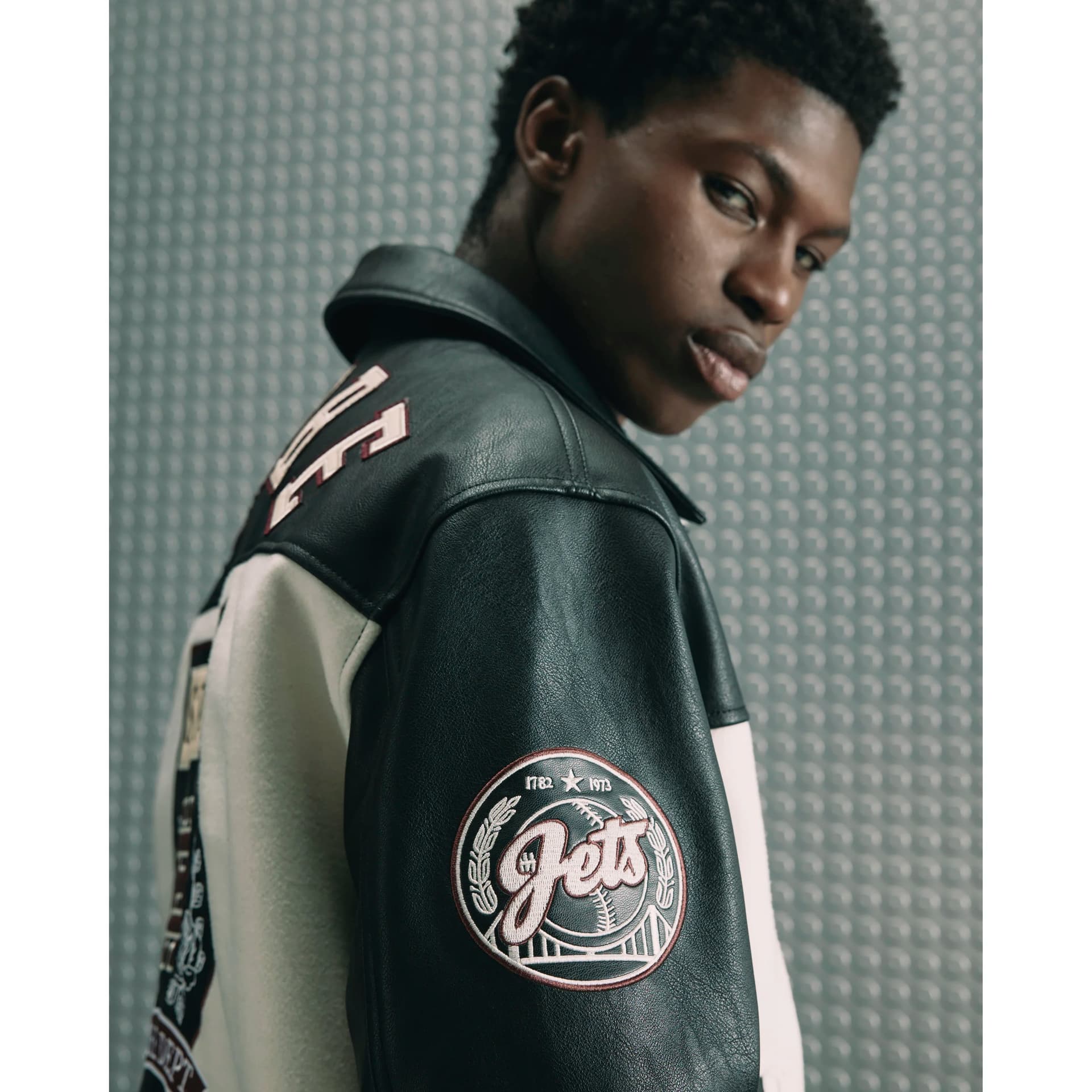 River Island Mens River Island Black Club House Varsity Jacket