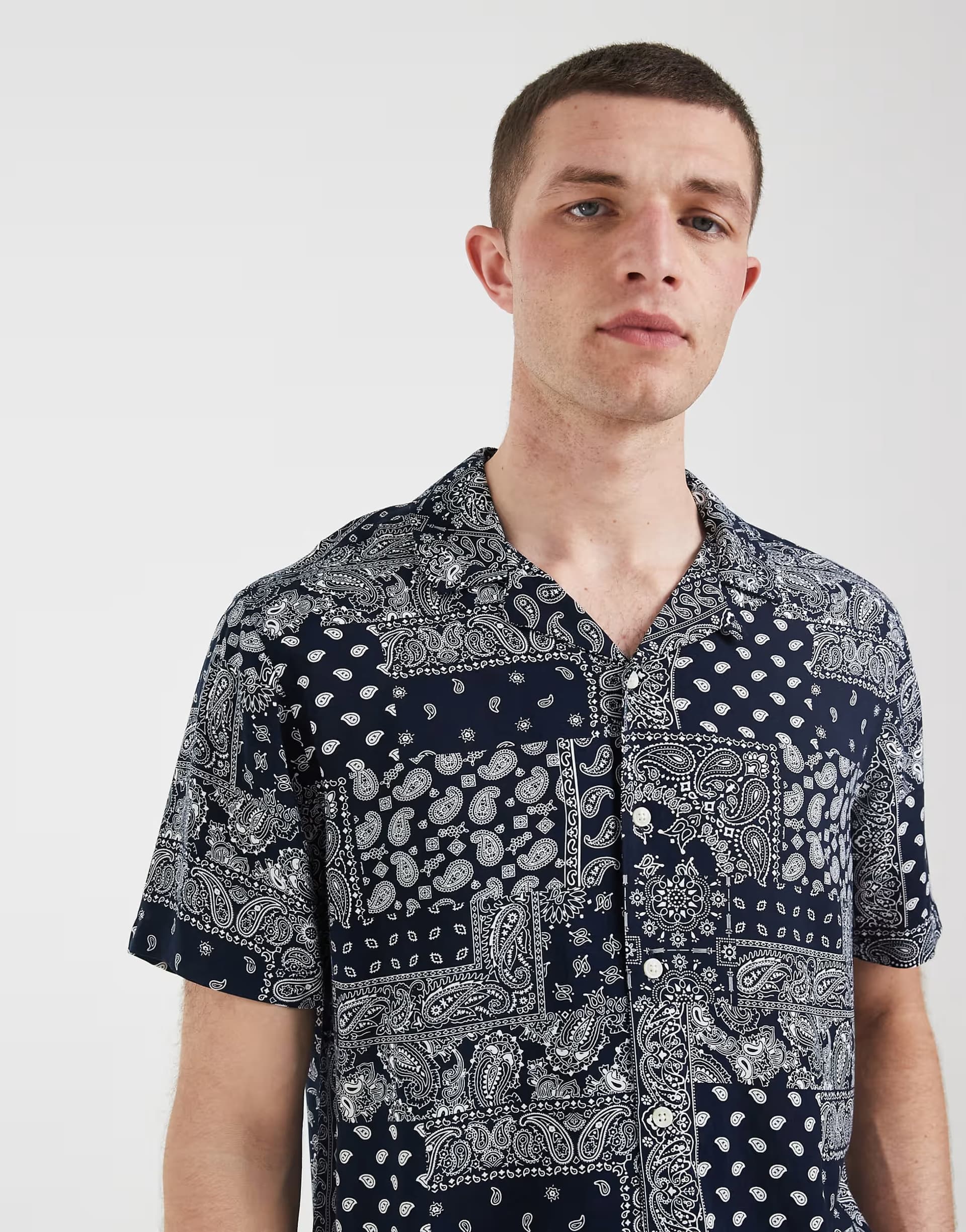 ASOS BLEND bandana print shirt in multi