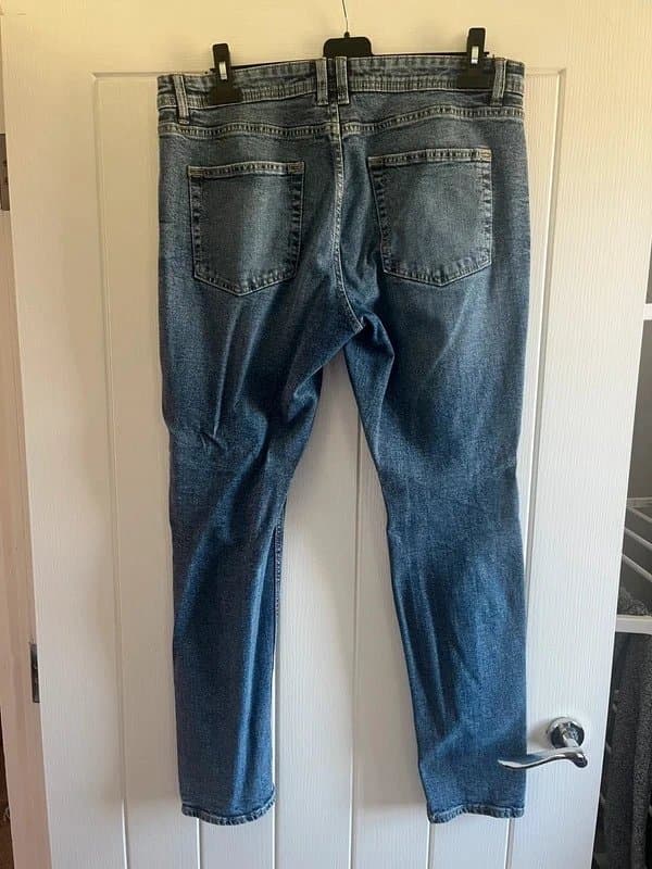 New Look Men’s Blue Slim Fit Jeans UK 36R Denim Mid Wash Tapered Casual