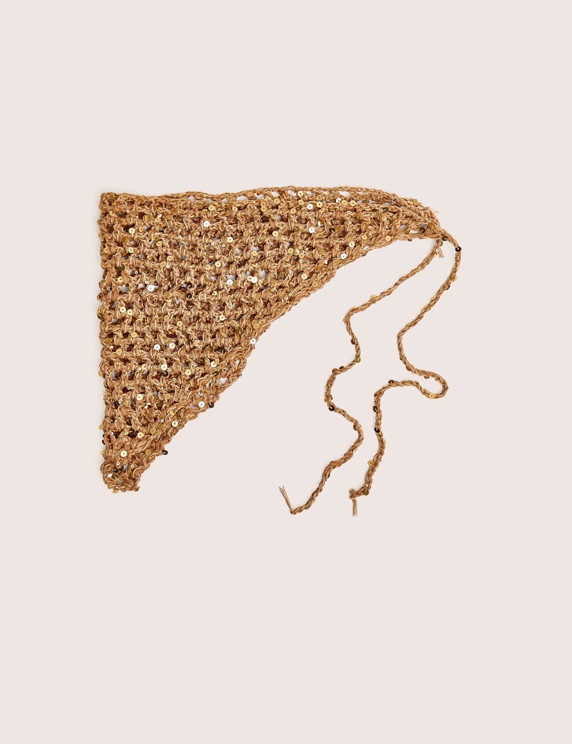 Public Desire Crochet Bandana in Gold - 1