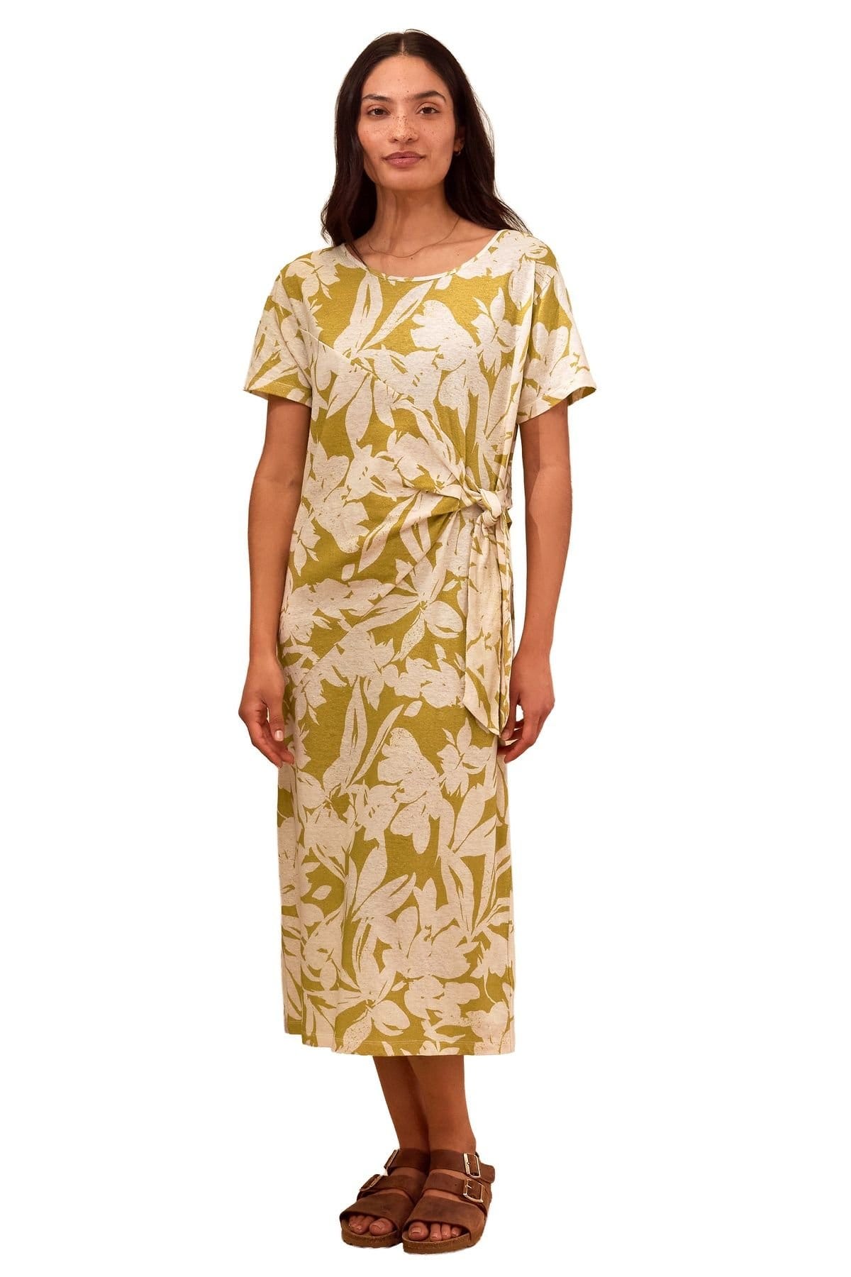 Celtic & Co Olive Floral Jersey Dress