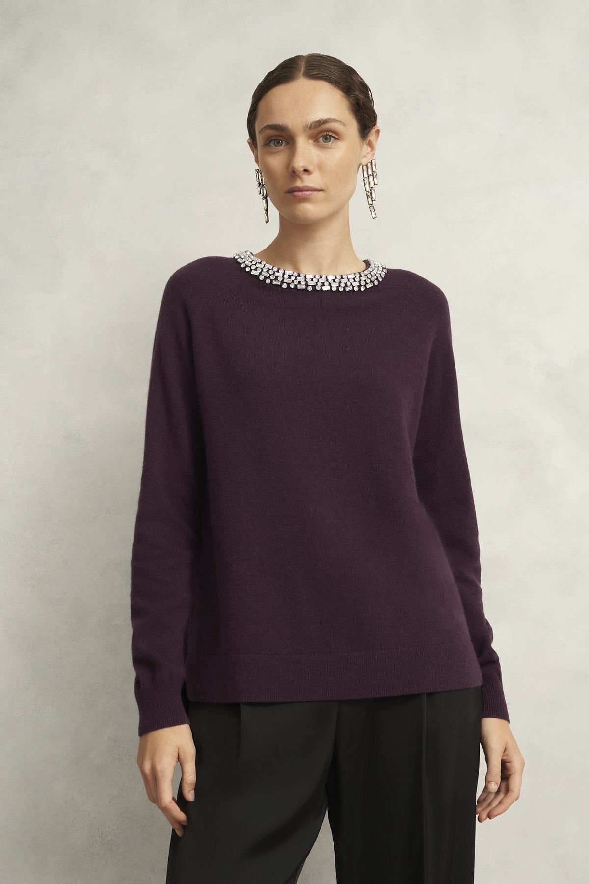 Hobbs London Hobbs London Women's Sherry Jumper in Aubergine