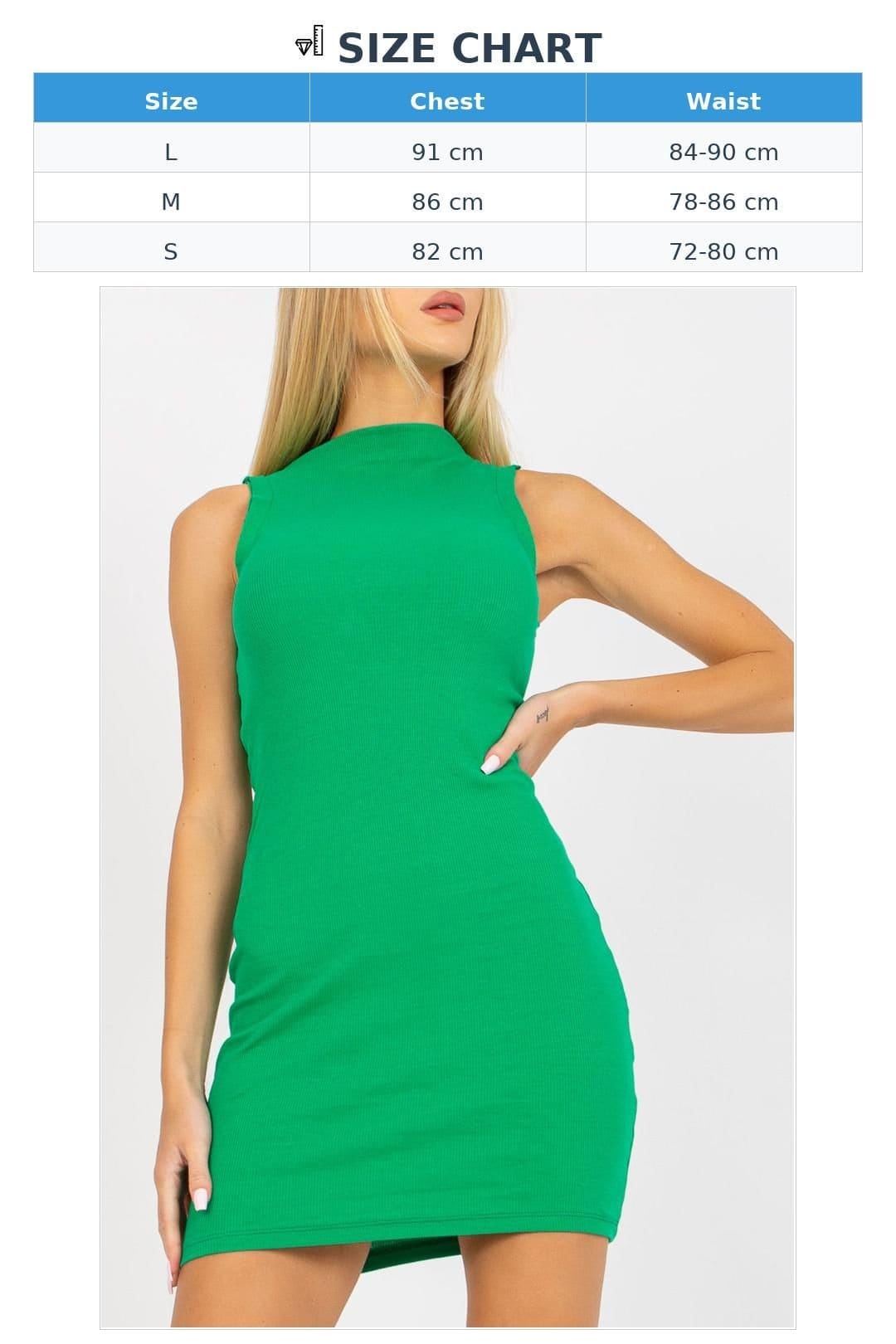 Love Lace Love Lace Women's Ribbed Sleeveless Pencil Mini Dress in Green - 4