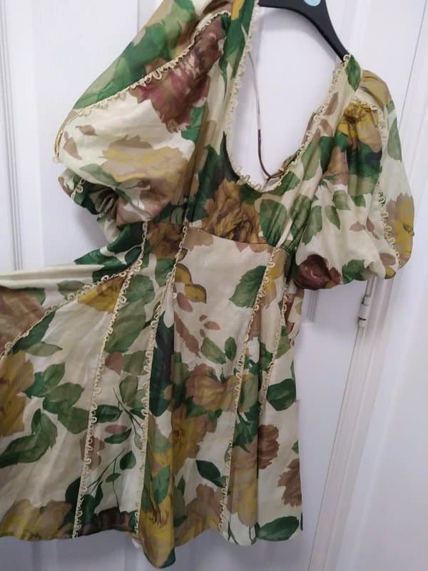 ASOS Romantic Cottage Ethereal Floral Forest Fairy Whimsical Balloon Sleeve Prom Wedding Party Dress