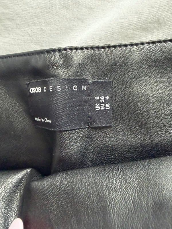 ASOS Design Leather skirt with zipper
