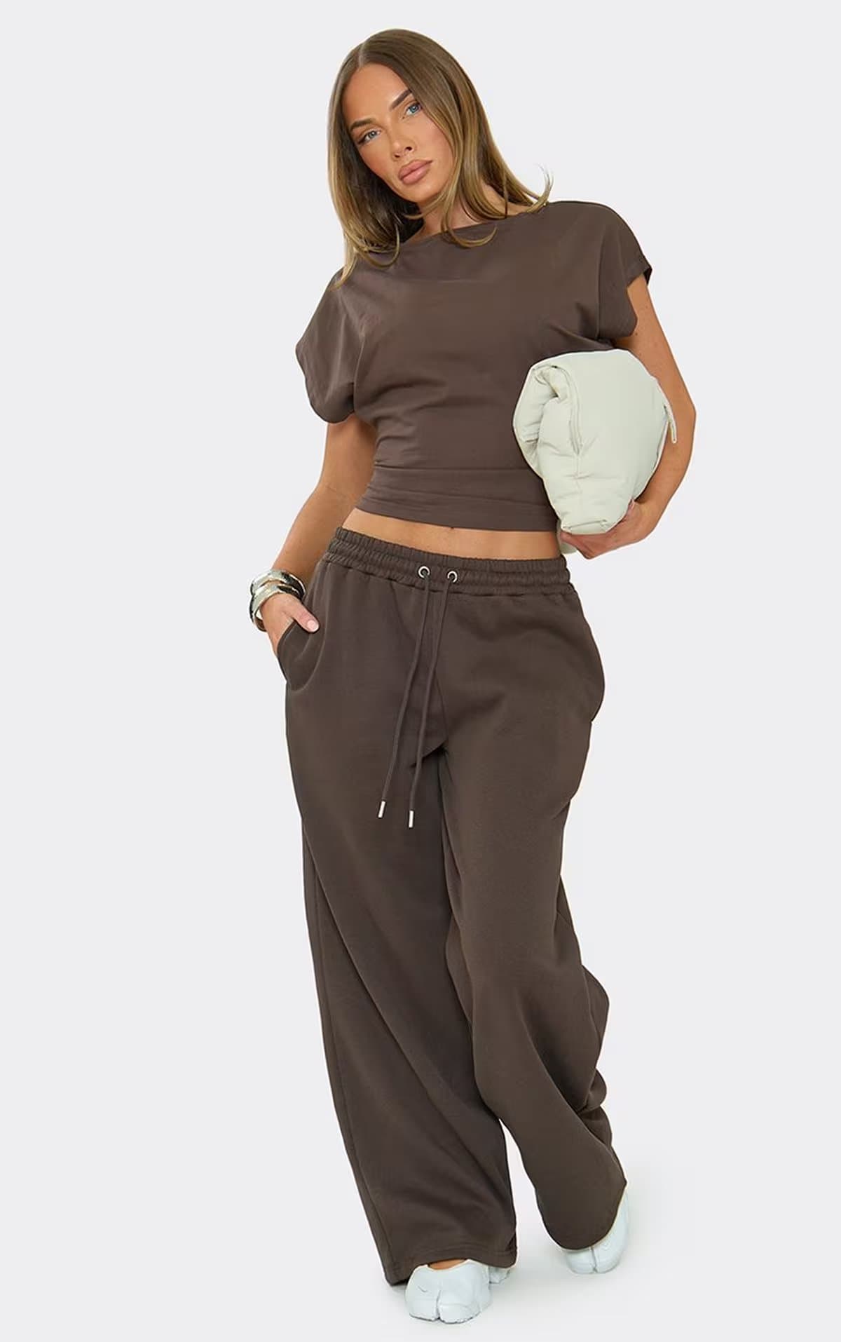 EGO Sleeveless Cinched Waist Top In Chocolate Brown, Women's Size UK 6