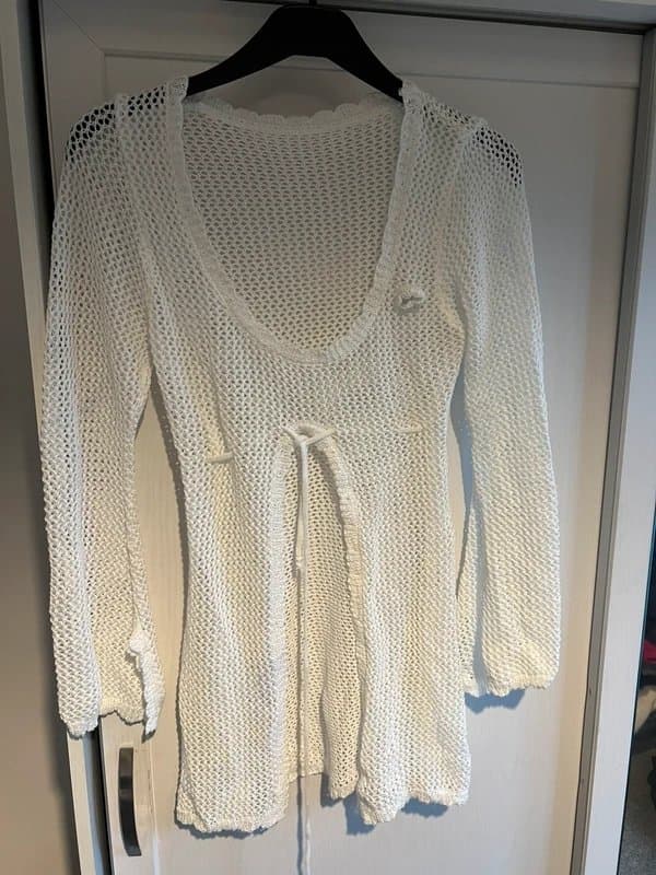 Shein Shein white crochet top/mini dress cover up size medium