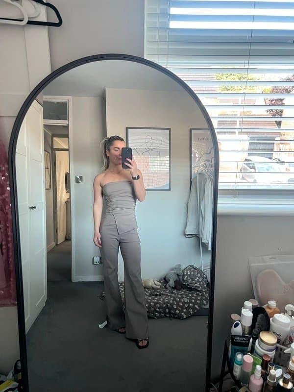 ASOS Asos ruched mocha jumpsuit