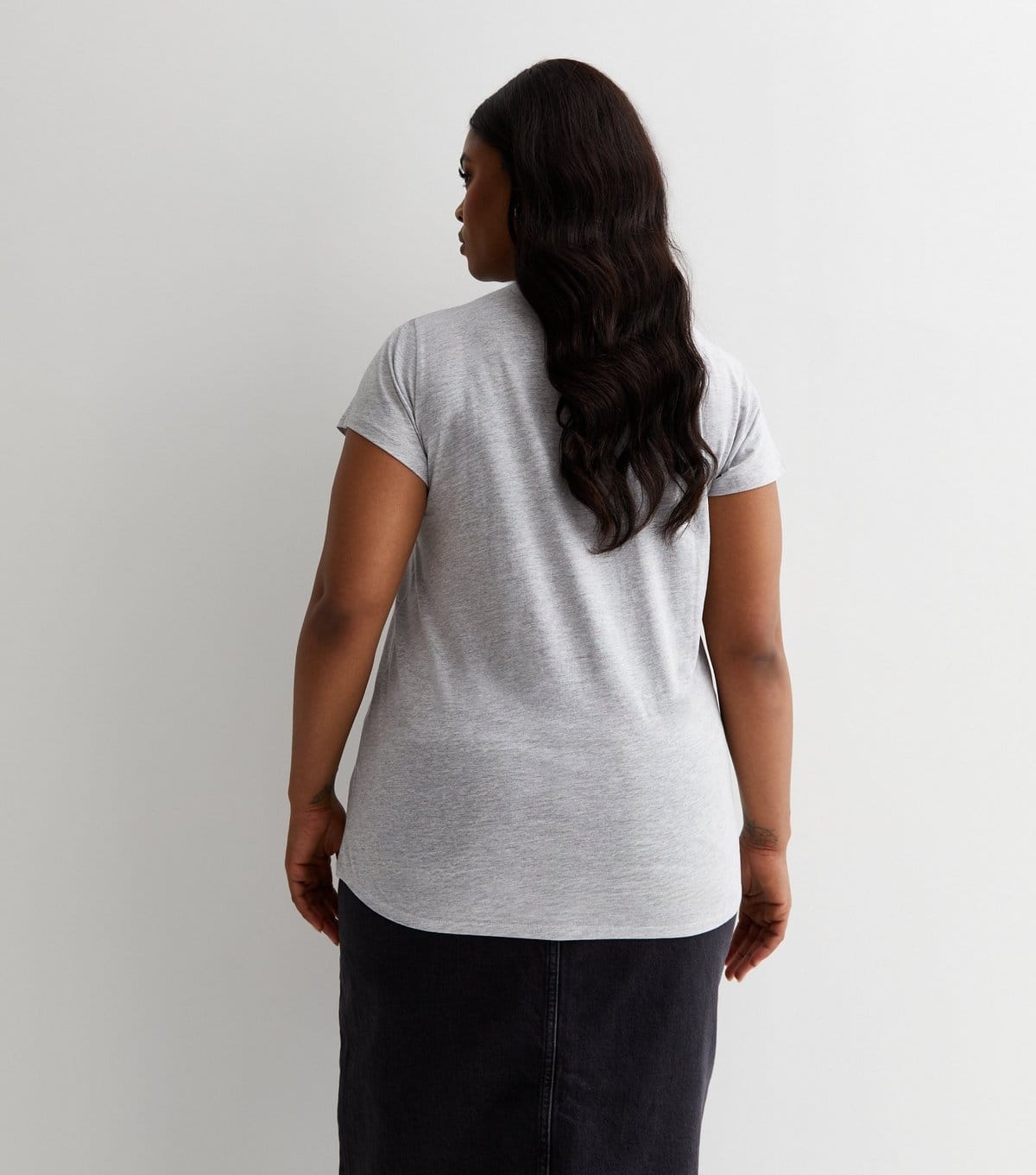 New Look Women's Plus Size Grey Crew Neck Oversized T-Shirt Curves New Look - 4