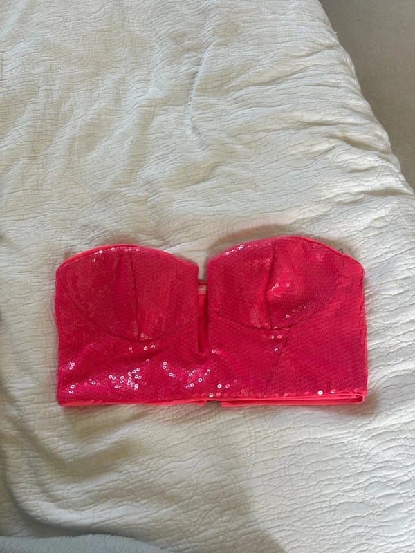 ASOS Pink sequin crop top